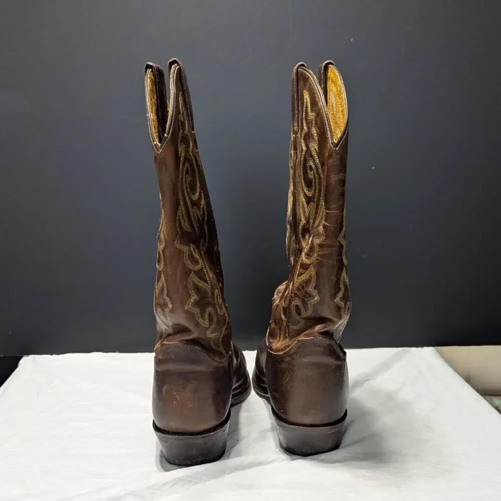Justin Bay Apache Western Boots 2253 Brown Leather Cowboy Mens 12 Extra Wide